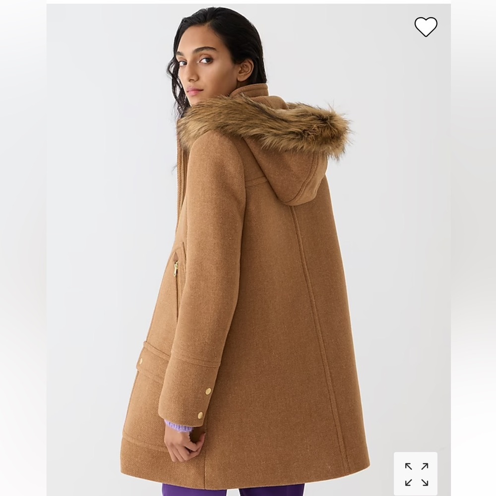 J Crew PETITE NEW CHATEAU PARKA IN ITALIAN STADIUM-CLOTH WOOL